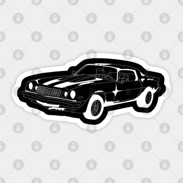 Camaro Bumble Bee White Outline Sticker by kindacoolbutnotreally